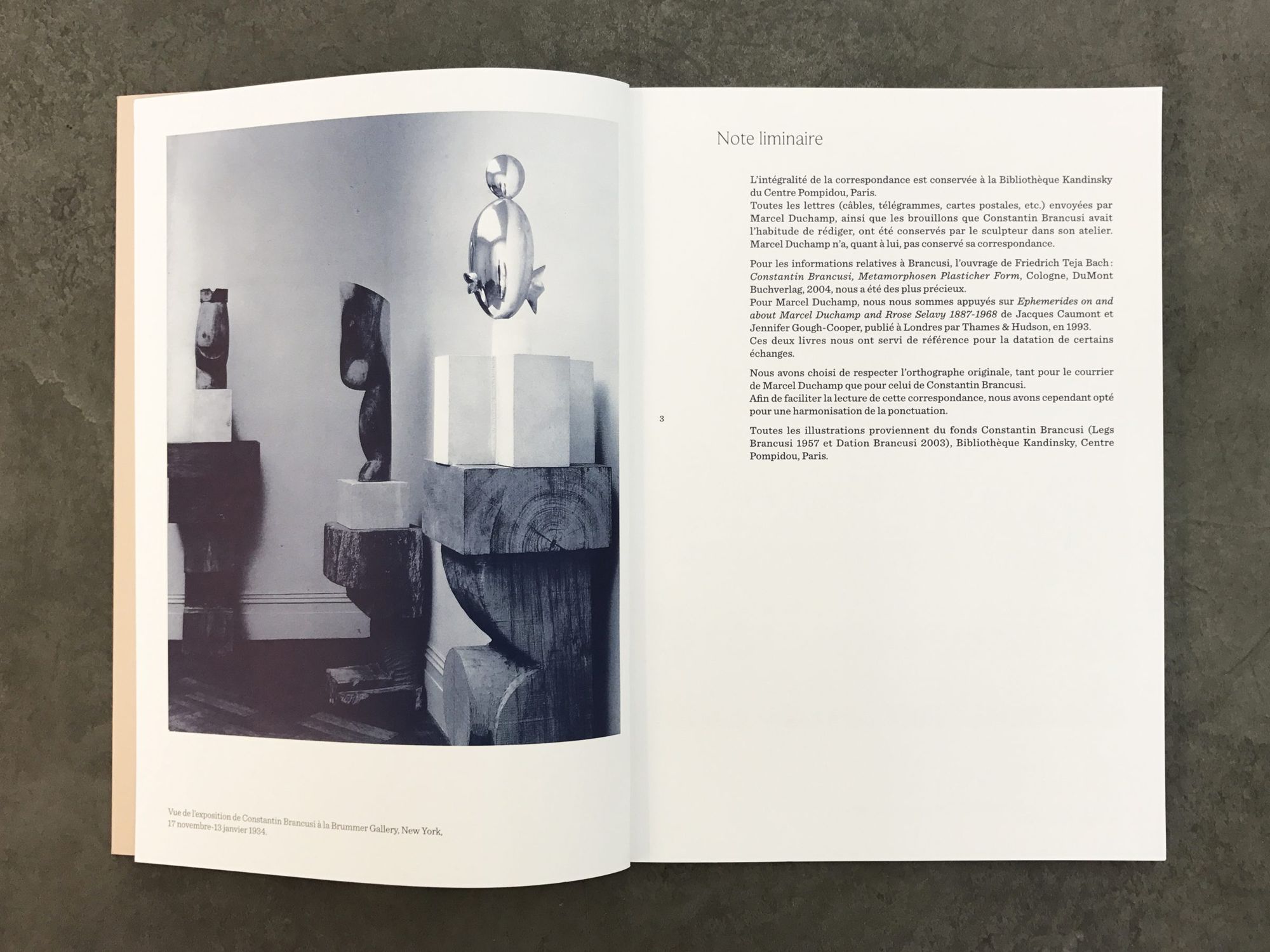 Correspondance Brancusi — Duchamp, spread
