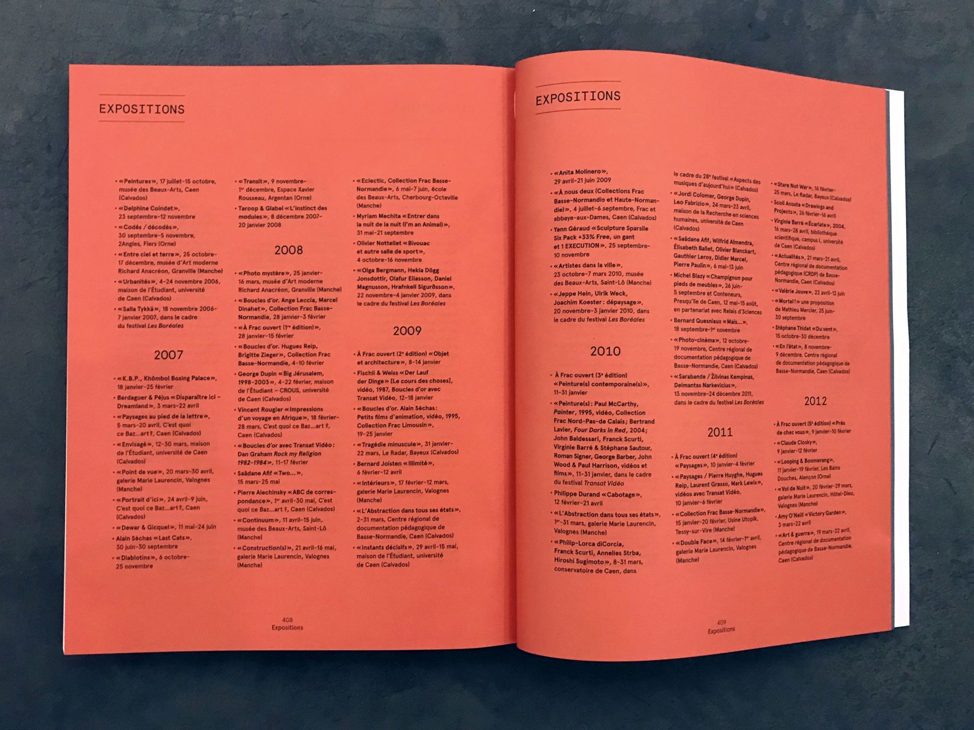 Frac Normandie Caen catalogue, spread