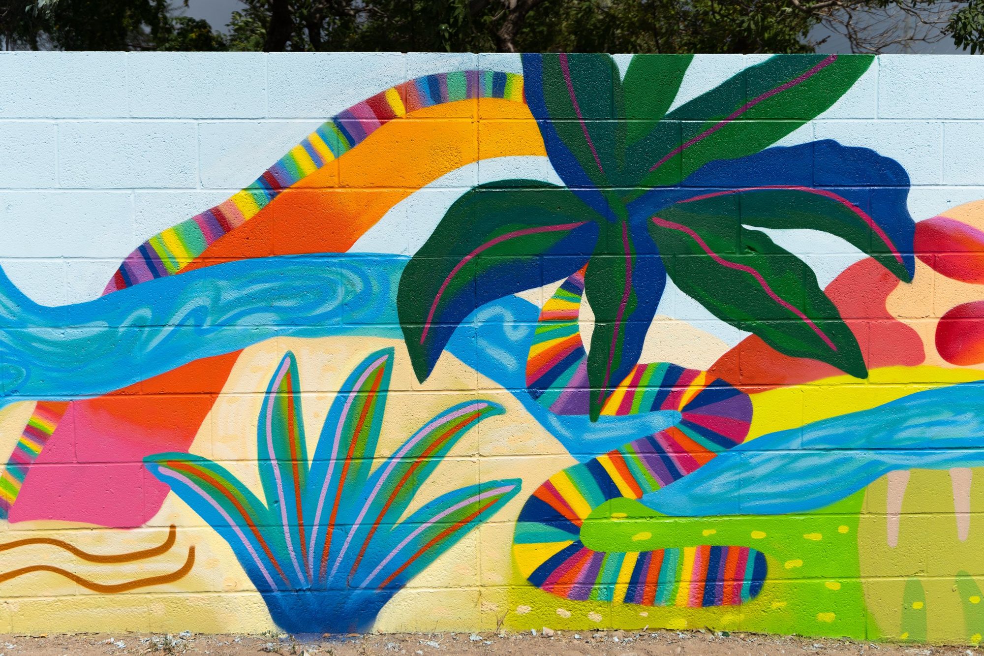 Mariell Guzman, La Junta de los Ríos, mural detail